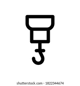 Crane (Construction) icon outline vector. isolated on white background
