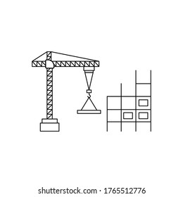 crane construction icon vector sign symbol isolated