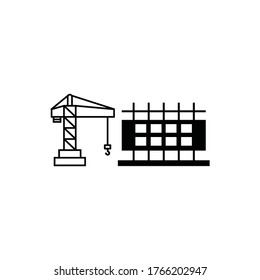 crane construction icon vector sign symbol isolated