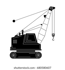 crane construction isolated icon