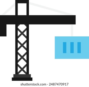 Crane Construction Lifter Icon Vector FLat Illustration