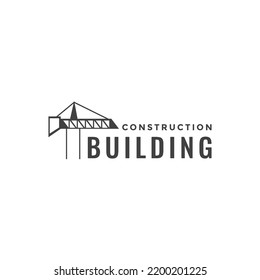 vector de diseño del logotipo de construcción de grúas