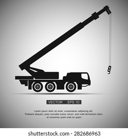 Crane  construction machinery equipment isolated. Vector symbol