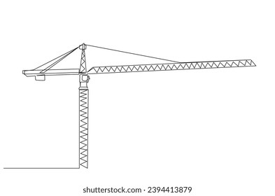 crane construction site industry object one line art design