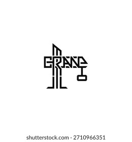 Kranbau typografische Logo-Design.