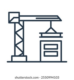 crane construction urban infrastructure isolated