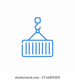Vector de signo de icono de contenedor de grúa