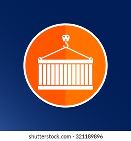 Crane container icon vector button logo symbol concept.