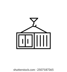 crane container thin outline icon vector design good for web or mobile app