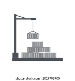 crane with containers logistic icons,vector, illustration.
