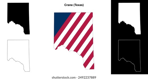 Conjunto de mapas esquemáticos del Condado de Crane (Texas)
