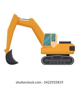 Crane crawler icon cartoon vector. Machine work. Industrial lift boom