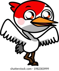 Crane cute character illustration material