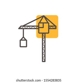 crane design, Construction work repair reconstruction industry build and project theme Vector illustration