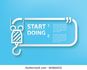 
Crane Design and text box,vector