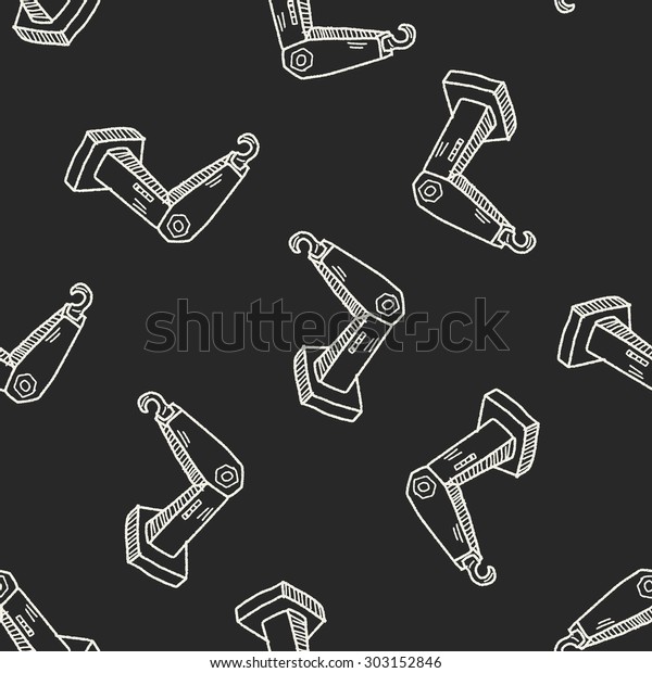 crane doodle seamless\
pattern background