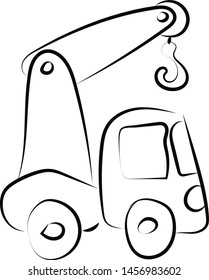 Crane drawing, illustration, vector on white background.