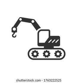 Icono de excavadora de grúas, gráficos vectoriales