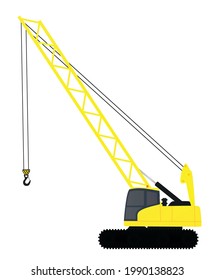 Crane excavator for loading. vector