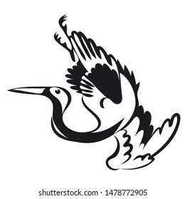 Crane flat color illustration on white