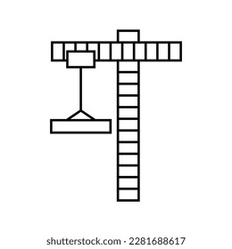 Crane flat icon. 1st May Worker s Day. Vector