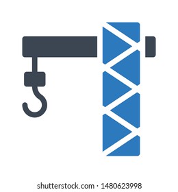 crane glyph colour vector icon