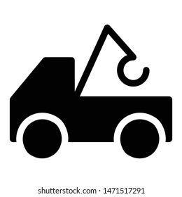 crane glyph flat vector icon