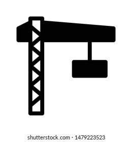crane glyph flat vector icon