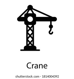 crane glyph icon, glyph vector design