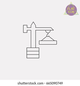 Crane hoist line icon