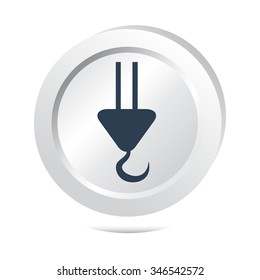 Crane hook button icon vector illustration