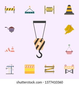 crane hook colored icon. Building materials icons universal set for web and mobile