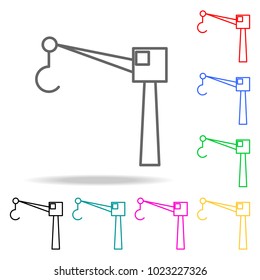 Crane hook colored icons. Element of logistic multi colored icon for mobile concept and web apps. Thin line icon for website design and development, app development. Premium icon on white background