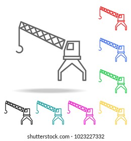 Crane hook colored icons. Element of logistic multi colored icon for mobile concept and web apps. Thin line icon for website design and development, app development. Premium icon on white background