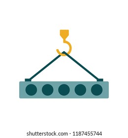 crane hook with concrete colored icon. Element of colored construction sign for mobile concept and web apps. Color crane hook with concrete icon can be used for web and mobile
