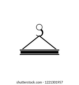 Crane hook with concrete slab icon. Element of road and bridges construction. Premium quality graphic design icon. Signs and symbols collection icon for websites, web design on white background