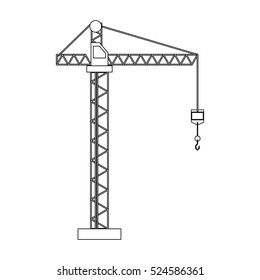 Crane Hook Construction Machine Outline Stock Vector (Royalty Free ...