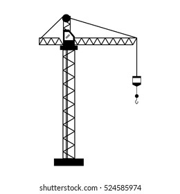 Crane Hook Construction Machine Pictogram Stock Vector (Royalty Free ...