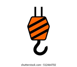 crane hook construction repair fix engineering tool equipment image vector icon logo