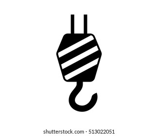crane hook construction repair fix engineering tool equipment image vector icon logo silhouette