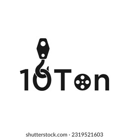 crane hook with film reel logo design icon vector illustration