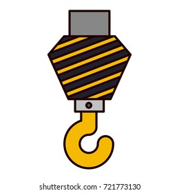 crane hook flat icon colorful silhouette vector illustration