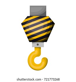 crane hook flat icon colorful silhouette with half shadow vector illustration