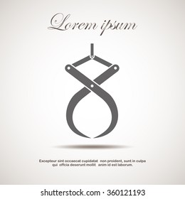 crane hook flat style icon