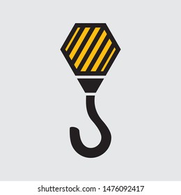 Crane hook flat vector icon, sign