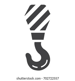 Crane hook glyph icon, build and repair, construction sign vector graphics, a solid pattern on a white background, eps 10.