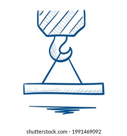 Crane hook. Hand drawn vector illustration.