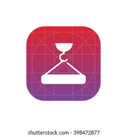 crane hook holding concrete slab icon. vector eps10 icon