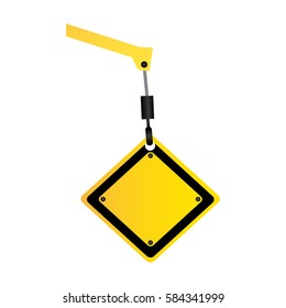 crane hook holding tools blank warnings image, vector illustration image design