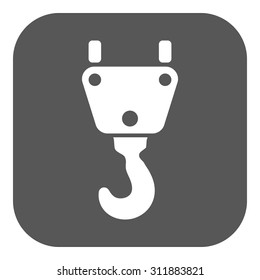 The crane hook icon. Building and lifting symbol. Flat Vector illustration. Button